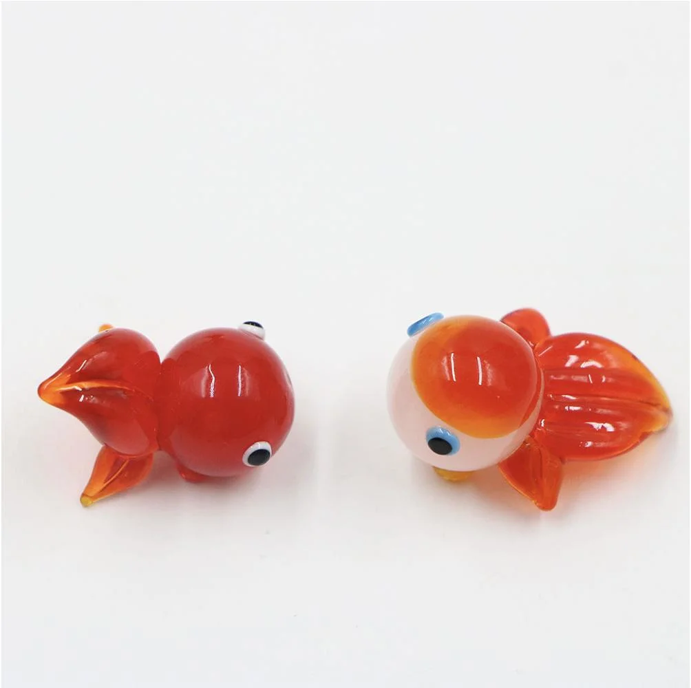 Best Selling Red Murano Lampwork Glass Goldfish Ornament Figurine for Decoration Craft