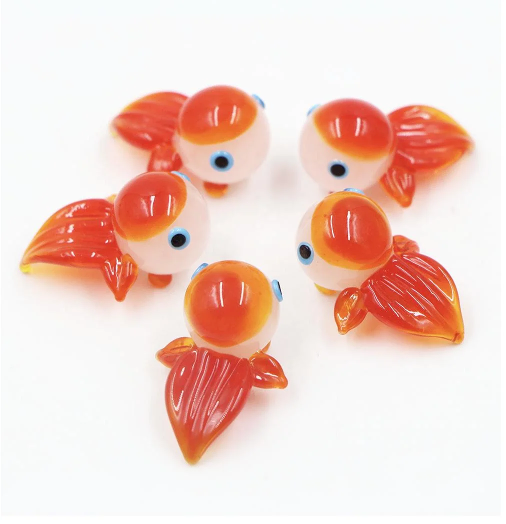 Best Selling Red Murano Lampwork Glass Goldfish Ornament Figurine for Decoration Craft