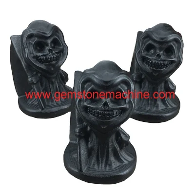 High Quality Hot Sale Black Obsidian Death Carvings for Halloween Decoration