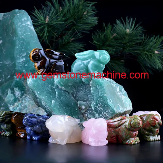 Wholesale Natural Crystal Rabbit Carvings Quartz Animal Crafts for Decoration