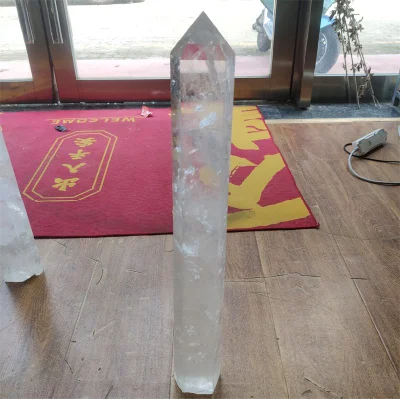 Long and Thin Natural Rock Clear Quartz Crystal Healing Wand