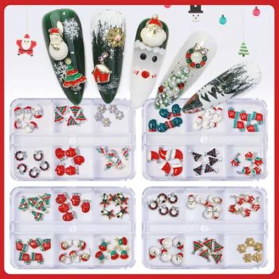 Alloy Christmas Nail Art Diamond Decoration Santa Christmas Tree Snowflake Series Alloy Nail Art Accessories