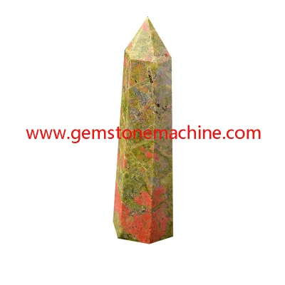 Wholesale Natural Unakite Single Point Wands Crystal Columns Tower