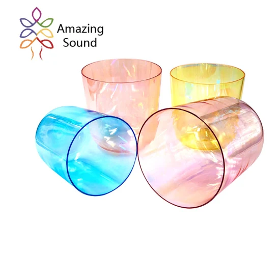 Amazing Sound Tuned Alchemy Clear Cosmic Chakra Quartz Crystal Singing Bowls for Sound Healing