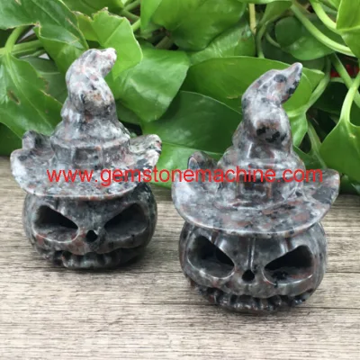 Wholesale High Quality Natural Beautiful Yooperlite Halloween Pumpkin Obsidian Pumpkin Skull